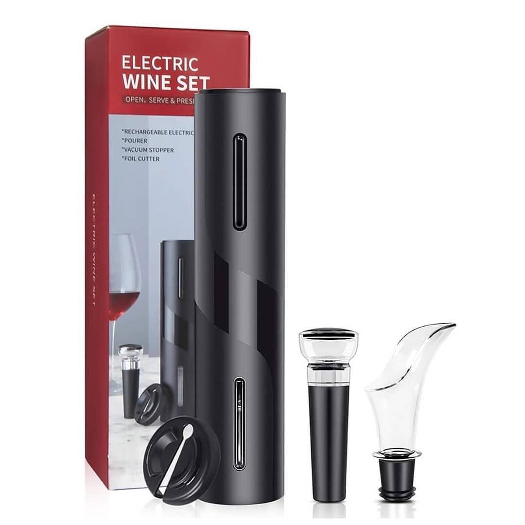 ELECTRIC WINE OPENER SET, 4-IN-1